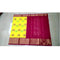 Pochampally Ikkat Silk Yellow Color Saree With Rani Pink Color Border