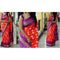 Pochampally Ikkat Silk Red Color Saree With Purple Color Border