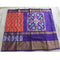 Pochampally Ikkat Silk Orange Color Saree With Violet Color Border