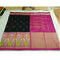 Pochampally Ikkat Silk Black Color Saree With Pink Color Border
