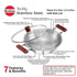 Hawkins TriPly Stainless Steel Kadhai with Glass Lid 26 cm Diameter 2.5 L (SSD25G)