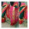 Pochampally Ikkat Silk Green Color Saree With Pink Border