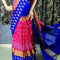 Pochampally Ikkat Silk Pink Color Saree With Violet Color Border