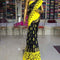 Pochampally Ikkat Silk Black Color Saree With Yellow Color Border