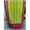 Pochampally Light Green And Dark Pink Color Combination Dupatta
