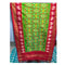 Pochampally Parrot Green Color With Pink Border Dupatta