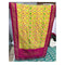 Pochampally Light Yellow With Dark Pink Border Dupatta