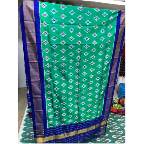 Pochampally Light Blue, and Dark Blue Combination Dupatta