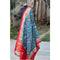Pochampally Ikkat Light Blue, and Pink Color Border Dupatta
