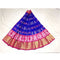 Pochampally Ikkat Dark Blue Lehenga With Pink Colorborder