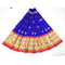 Pochampally Ikkat Dark Blue Lehenga With Red Color Border