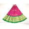 Pochampally Ikkat Dark Pink Lehenga With Green Color Border