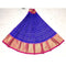 Pochampally Ikkat Blue Lehenga With Pink Color Border