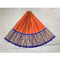 Pochampally Ikkat Light Orange Lehenga With Blue Color Design Border