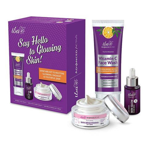 Iba Say Hello to Glowing Skin Kit Vitamin C & Hyaluronic Acid Face Wash, Serum, Moisturizer