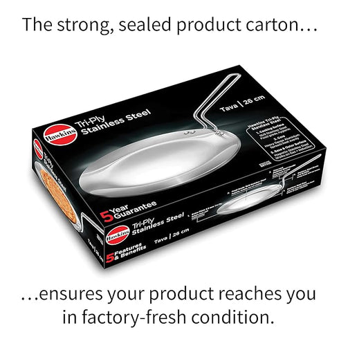 Hawkins TriPly Tawa 26 cm Diameter (Stainless Steel, Induction Bottom)