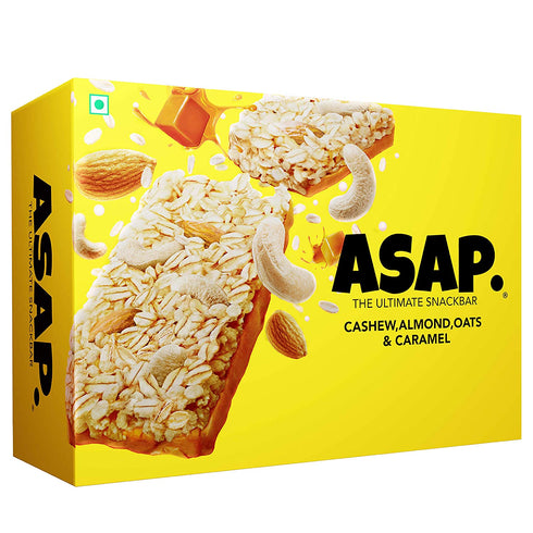 ASAP Energy Bars Healthy Granola Bars with Cashew Almond and CaramelHigh Fiber Oats OnTheGo Chewy Cereal Bars 210g