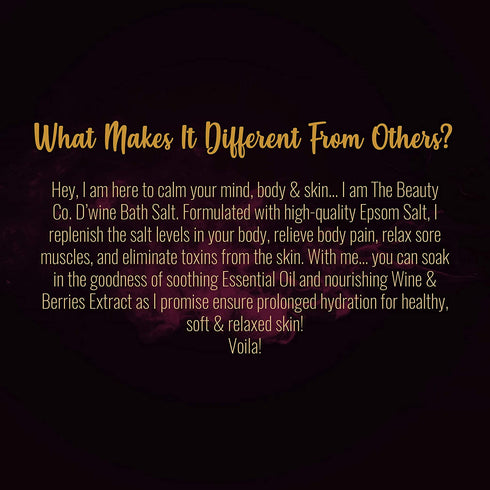 the beauty co India D'Wine Bath Salt With Wine Extract and Epsom Salt