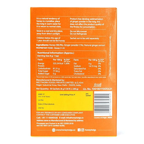 Honey Twigs Ginger Honey