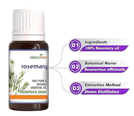 Naturoman Rosemary Pure and Natural Essential Oil bottle of 15 ml Oil