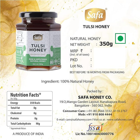 Safa Tulsi Honey | Organic Honey Raw Unprocessed Holy Basil Honey