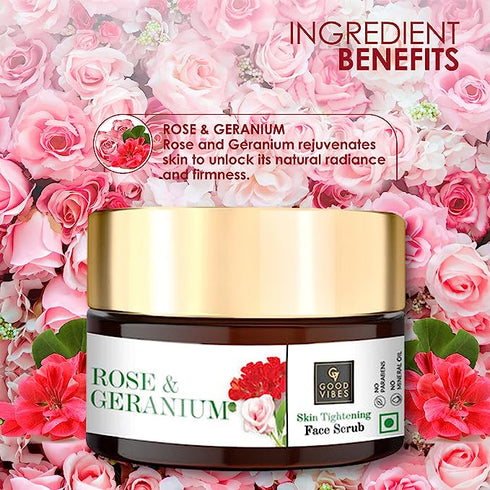 Good Vibes Rose & Geranium Skin Tightening Face Scrub