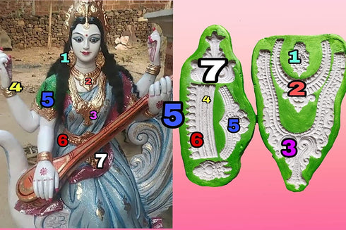 Idol Ornaments Mold Full Set (Fiber) Male, Female Both are Idol Ornaments | (Set of 5) | Babul Idol Workshop 1000GMS