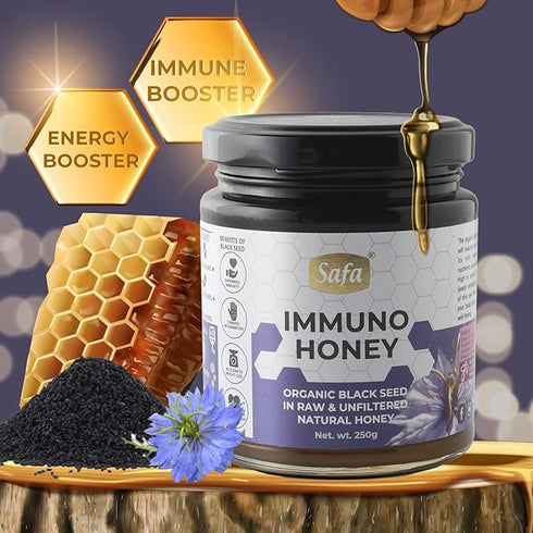 Safa Black Seed Honey Immune Booster Organic Honey Raw Unprocessed