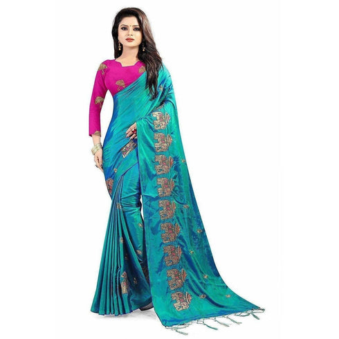 Paper Silk Saree With Blouse Piece