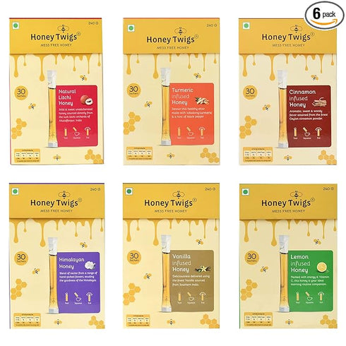 Honey Twigs Natural Honey | Pure Litchi Honey | Turmeric Honey | Cinnamon Honey | Himalayan Honey | Vanilla Honey And Lemon Honey