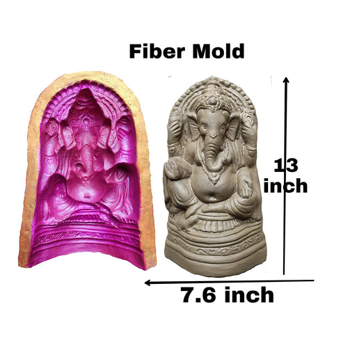 Ganesh Idol Mould Bmini13 (Fiber) | 13 inch Mould | Babul Idol Workshop 500g