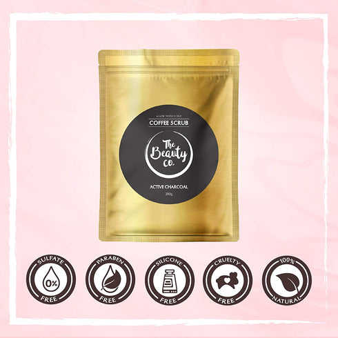 the beauty co Activated Charcoal Coffee Natural Face and Body Scrub