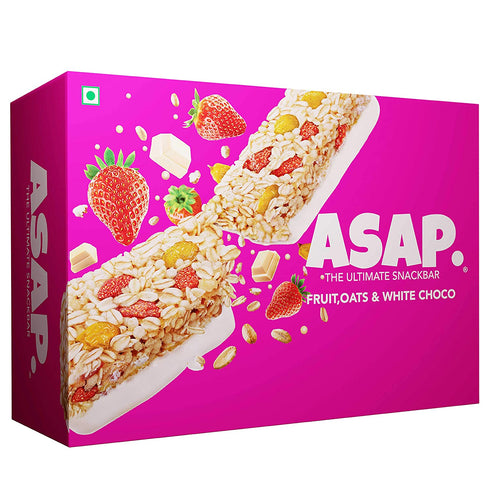 ASAP Energy Bars Healthy Granola Bars with Fruits and White ChocoHigh Fiber Oats OnTheGo Chewy Breakfast Bars 210g