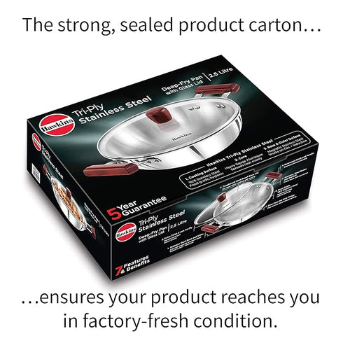 Hawkins TriPly Stainless Steel Deep Fry Pan Kadhai 26 cm Diameter 2.5 L