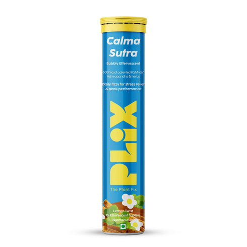 PLIX The Plant Fix Calma Sutra Ashwagandha Effervescent Tablets Lemon Twist
