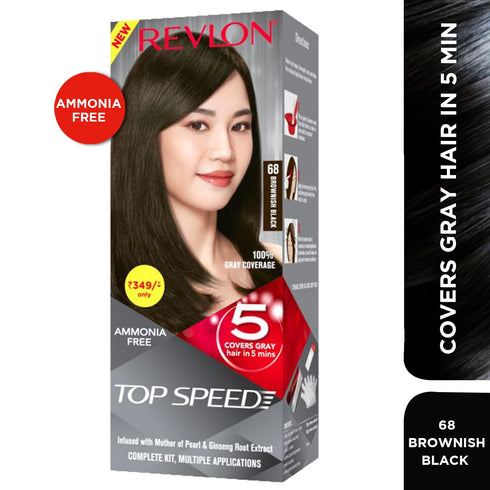 Revlon Top Speed Hair Color Small Pack Woman-Brownish Black 68 180g