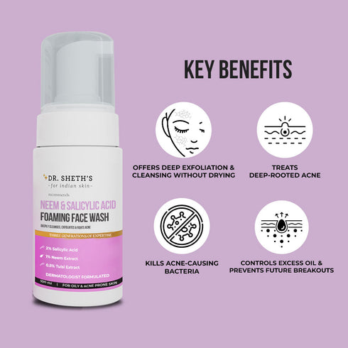 Dr. Sheth's Neem and Salicylic Acid Foaming Face Wash 100ml