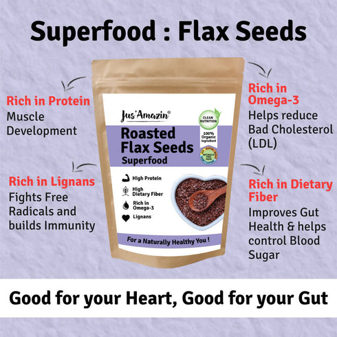 Jus Amazin Roasted Flax Seeds Superfood