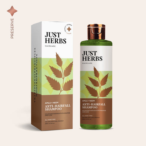 Just Herbs Amla and Neem Anti-Hairfall Shampoo For Men & Women 200ml