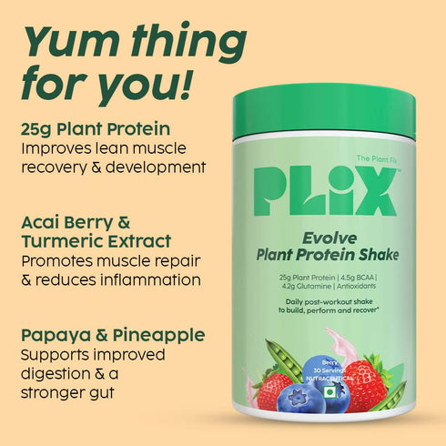 PLIX The Plant Fix Evolve Plant Protein Shake Powder Mixed Berry