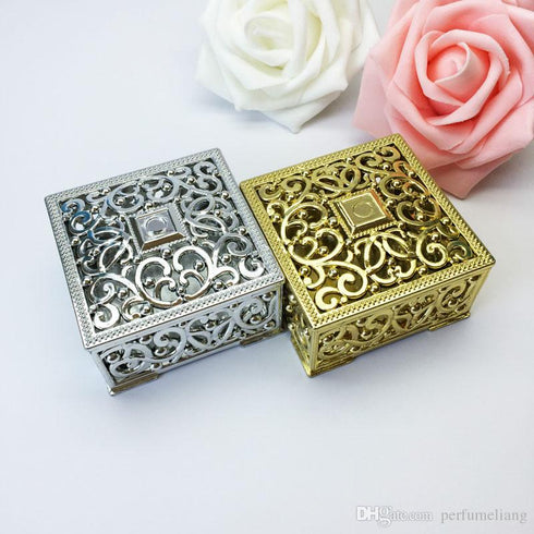 Silver and gold color plastic jewelry boxes (pack of 10) - 300g