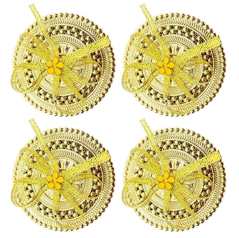 Gold color Round plastic boxes (pack of 10) - 300gms