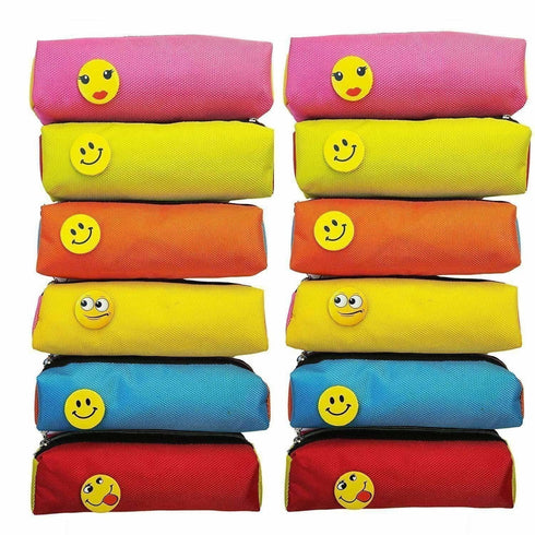 Bright Colour Multipurpose Smiley Pen Pencil Pouch Case