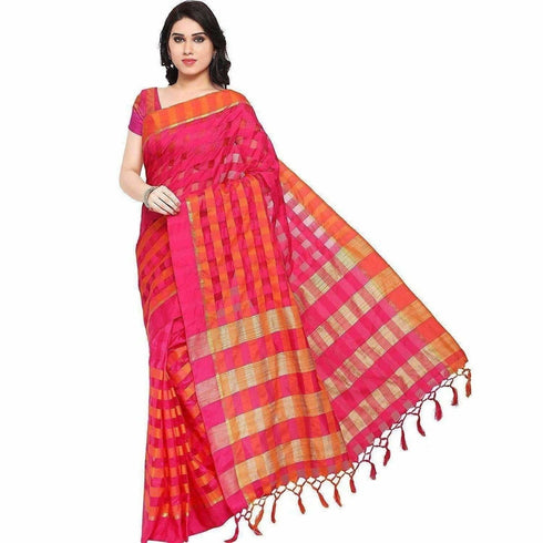 Cotton Silk Saree With Blouse