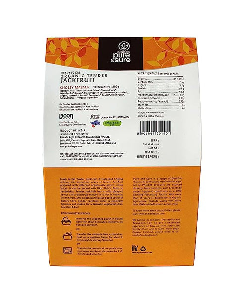 Pure & Sure Ready To Eat Organic Tender Jackfruit Choley Masala