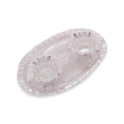 German Silver Plate With 2 Cups Large - Pack Of 10 - 450gms