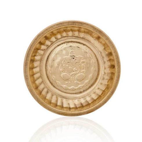 Brass Plate With Ganesha Embose Small - Pack Of 10 - 150gms