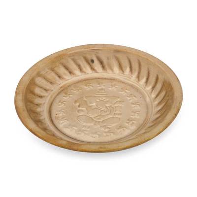 Brass Plate With Ganesha Engraving Medium - Pack Of 10 - 250gms