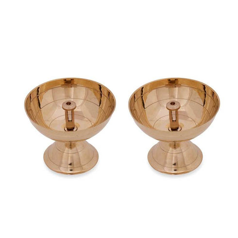 Brass Traditional Deepak Set Of 2 - Pack Of 10 - 600gms