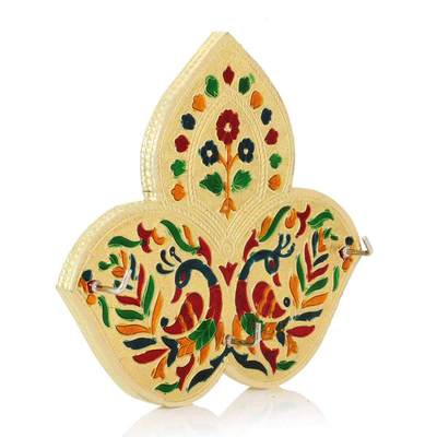 Minakari Golden Peacock Key Hanger - Pack Of 10 - 1210gms